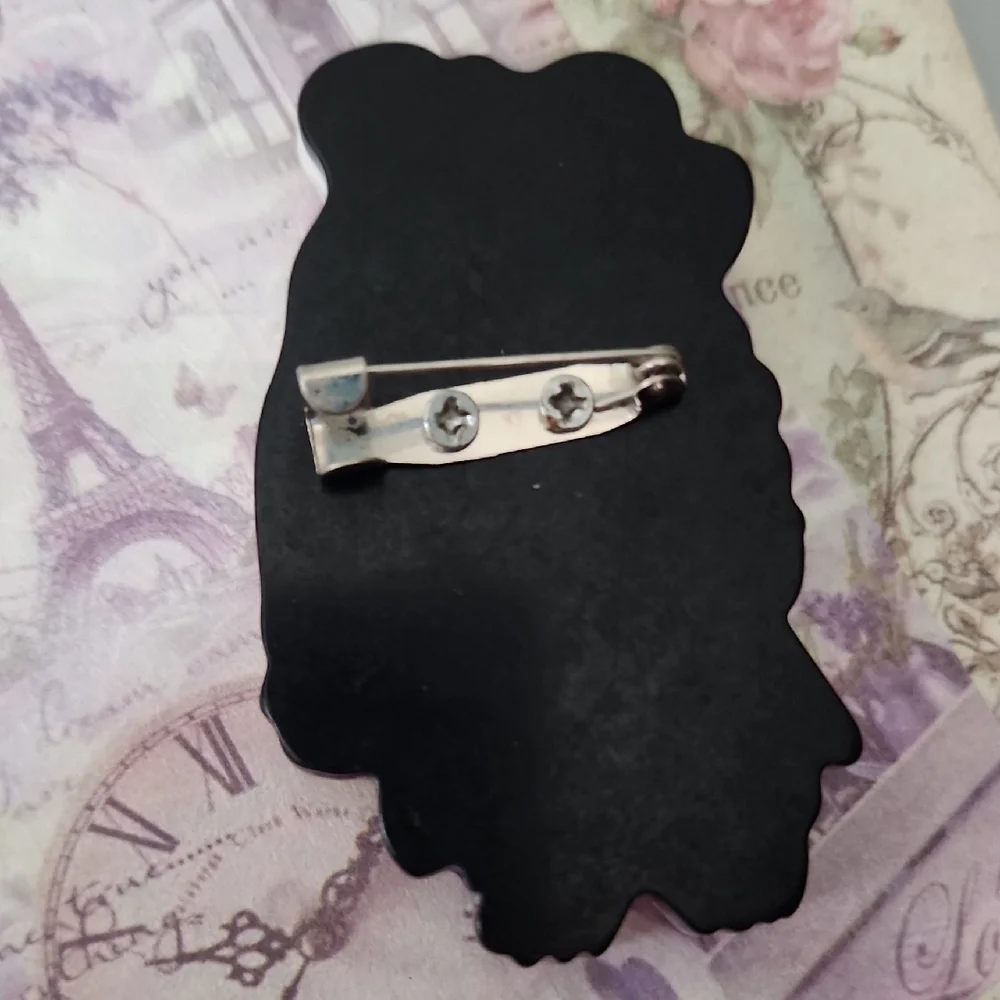 FASHIONISTA  Dog Brooch with Purple AND PINK POLKADOTS